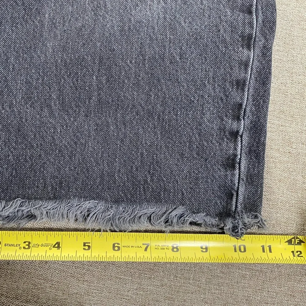 Urban Outfitters BDG Jack Wide Leg Jeans Men's 34 High Rise Gray Frayed Hem - Picture 12 of 14